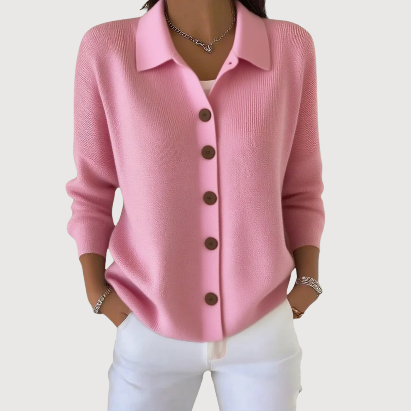 Layla - Lapel Button Knitted Cardigan Sweater