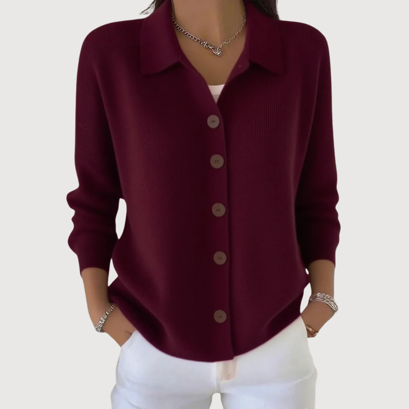 Layla - Lapel Button Knitted Cardigan Sweater