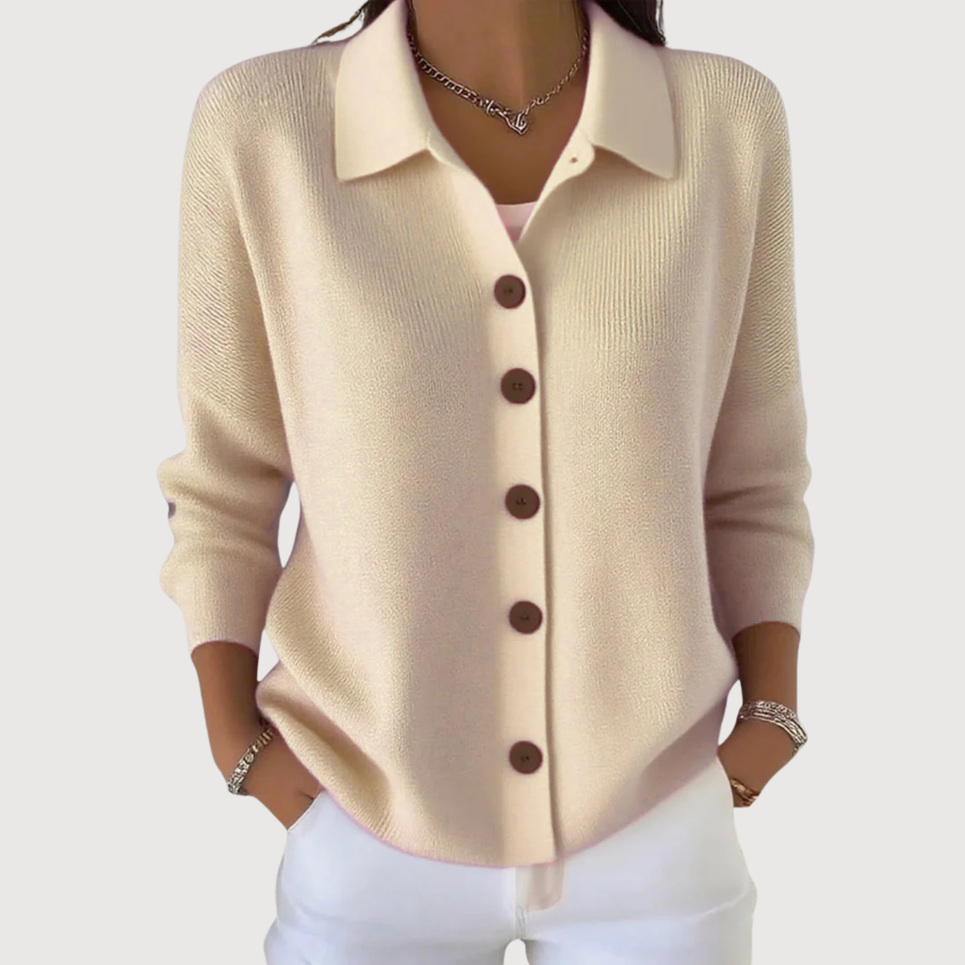 Layla - Lapel Button Knitted Cardigan Sweater