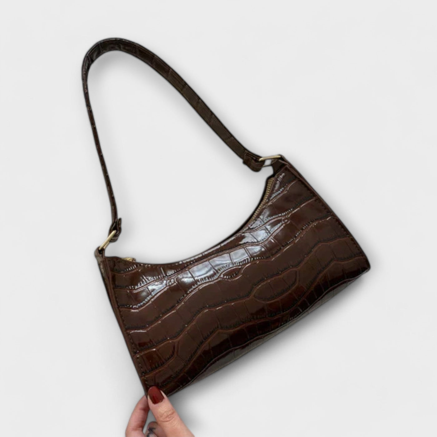 Sage - Shiny Leather Bag