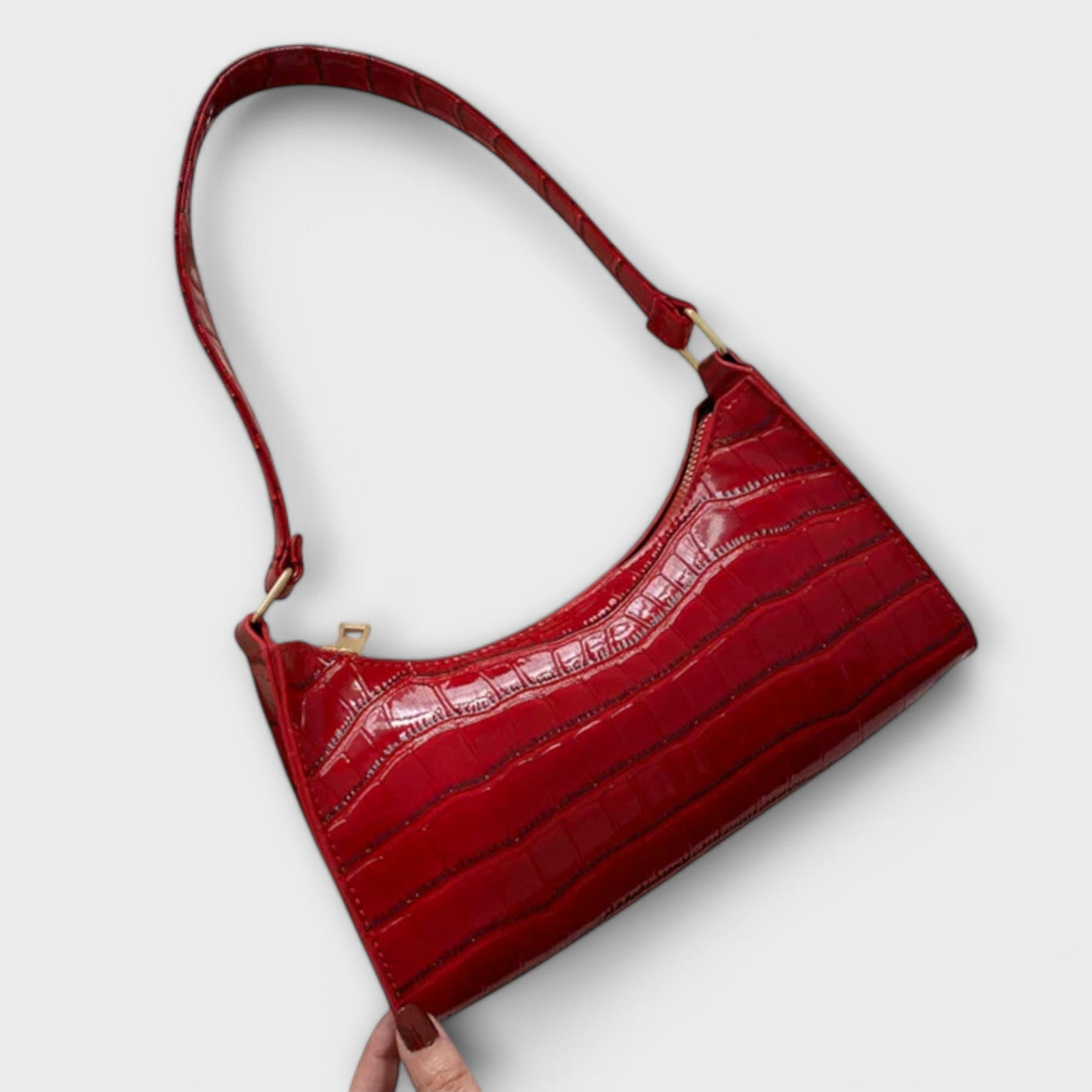 Sage - Shiny Leather Bag