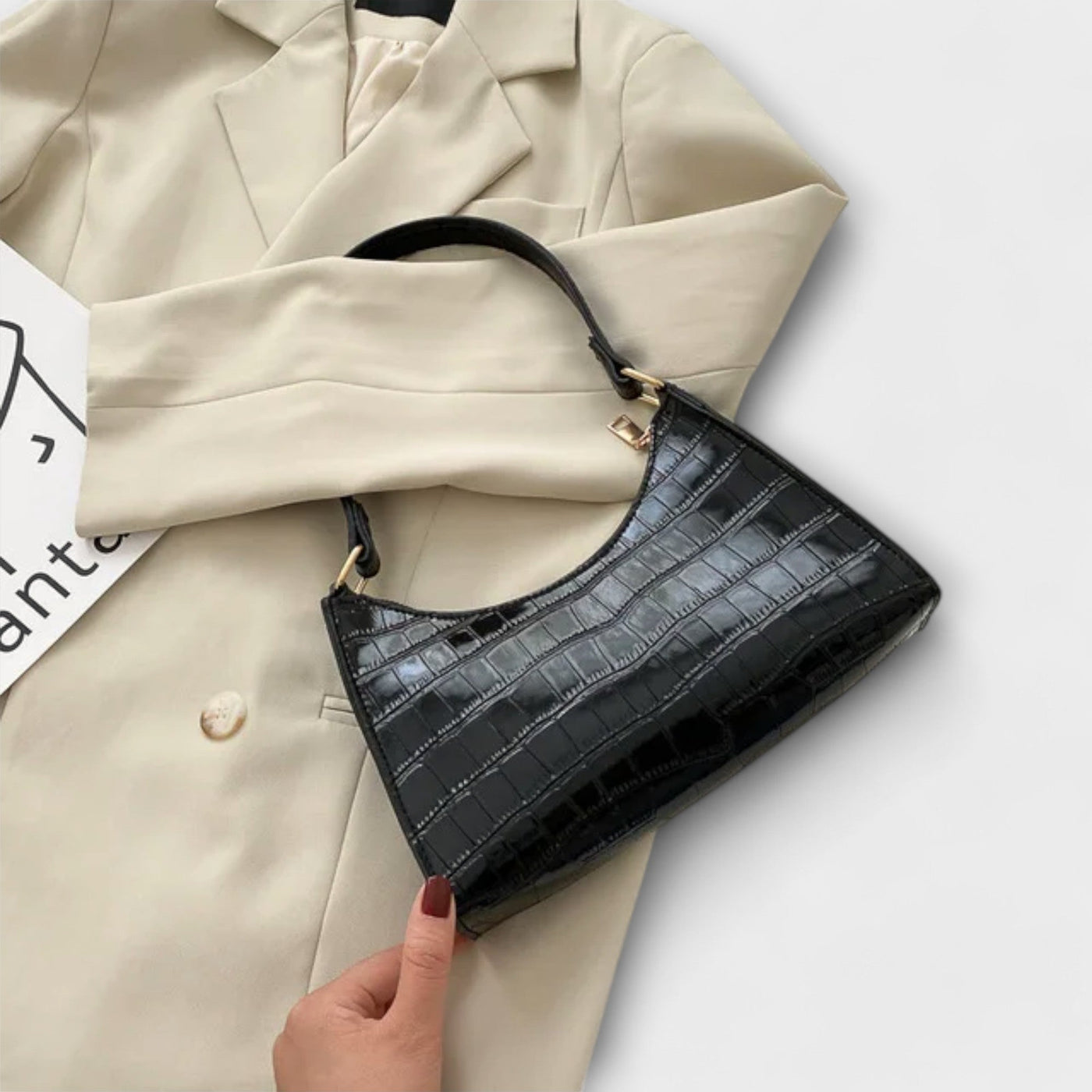 Sage - Shiny Leather Bag