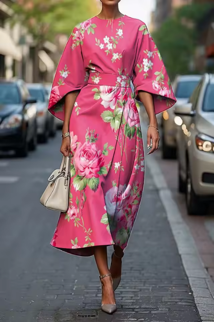 Moxlan - Elegant Floral Dress